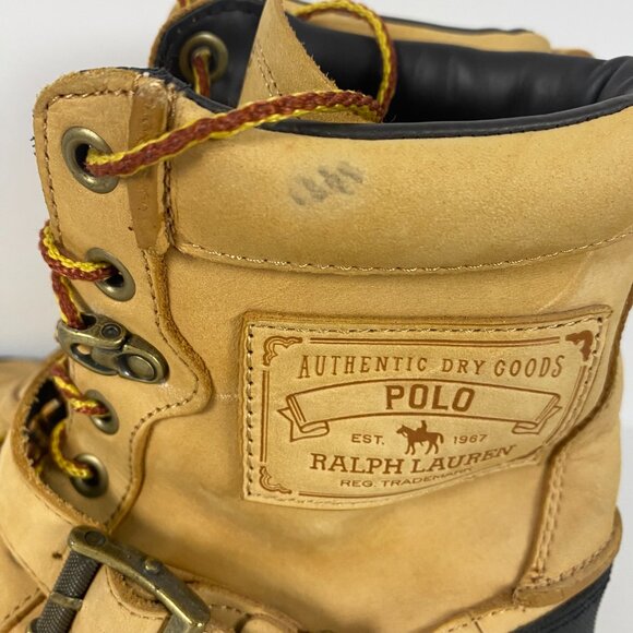 Polo Ralph Lauren Tenard Boots Men's 9.5 D Duck Boots Tan Brown Suede Leather - Picture 12 of 16